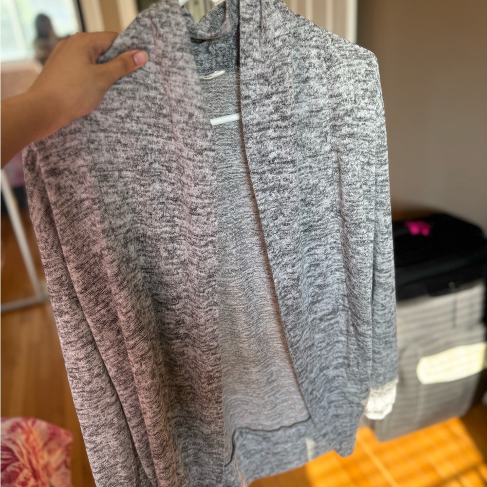 Bluenotes Heathered Gray Women's Cardigan